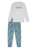 Schiesser Pyjama in Türkis/ Weiß