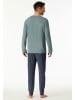 Schiesser Pyjama turquoise/donkerblauw