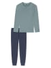 Schiesser Pyjama turquoise/donkerblauw