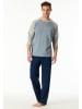 Schiesser Pyjama donkerblauw/lichtblauw