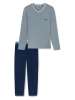 Schiesser Pyjama lichtblauw/donkerblauw