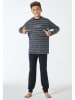 Schiesser Pyjama in Schwarz/ Grau