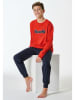 Schiesser Pyjama donkerblauw/rood