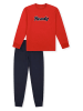 Schiesser Pyjama donkerblauw/rood