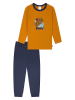 Schiesser Pyjama lichtbruin/donkerblauw