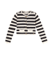 NONO Cardigan "Aiko" in Weiß/ Schwarz