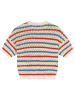 No-No Gebreid shirt "Keya" crème/rood/lichtblauw