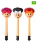 Vigar Szczotki (3 szt.) "Dolls" ze wzorem do zmywania - wys. 23,5 cm