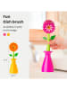 Vigar Spülbürste "Flower power" in Pink/ Grün - (H)25,5 cm
