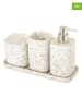 Vigar 4tlg. Waschbeckenzubehör-Set ''Zense'' in Beige - (B)28 x (H)13,5 x (T)11 cm