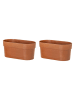 Vigar 2-delige set: bloempotten "Urban garden" in Terrakota - (B)37 x (H)17 x (D)16 cm