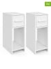 IDOMYA Essentials 2er-Set: Nachttische ''Uma'' in Weiß - (B)20 x (H)49,5 x (T)30 cm