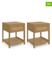 IDOMYA Essentials 2er-Set: Nachttische in Hellbraun - (B)115 x (H)48 x (T)40 cm