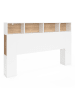 IDOMYA Essentials Bett-Kopfteil "Léo" in Weiß/ Hellbraun - (B)165 x (H)105 x (T)20 cm