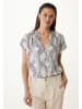 Mexx Bluse in Creme/ Blau