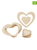 SUNNYSUE 12-delige set: houten borduurhangers "Hart" naturel