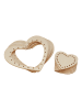 SUNNYSUE 12-delige set: houten borduurhangers "Hart" naturel