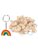 SUNNYSUE 24tlg. Bastelset "Schlüsselanhänger Regenbogen" in Natur