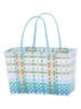 Overbeck and Friends Shopper "Billie" in Hellblau/ Türkis - (B)43 x (H)28 x (T)23 cm