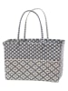 Overbeck and Friends Shopper "Jacky" in Blau/ Beige - (B)43 x (H)28 x (T)23 cm