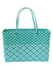 Overbeck and Friends Shopper "Jacky" in Türkis - (B)43 x (H)28 x (T)23 cm