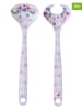Overbeck and Friends 2tlg. Set: Salatbesteck ''Viola'' in Weiß/ Rosa - (B)26,5 x (H)2,2 x (T)7,3 cm