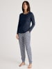 Calida Pyjama-Hose in Dunkelblau/ Weiß