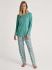 Calida Pyjama in Türkis/ Weiß