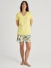 Calida Pyjama in Gelb/ Weiß