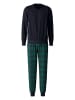 Calida Pyjama in Dunkelblau/ Grün