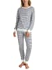 Calida Pyjama in Weiß/ Dunkelblau
