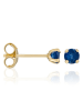 L instant d Or Gouden oorstekers "Little blue" met edelstenen