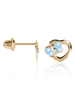 OR ÉCLAT Gold-Ohrstecker "Petit Coeur bleu"