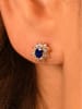 L instant d Or Gold-Ohrstecker "Margherite saphir" mit Edelsteinen