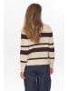 NÜMPH Pullover "Nuriette" in Beige/ Dunkelbraun
