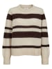 NÜMPH Pullover "Nuriette" in Beige/ Dunkelbraun