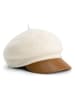 TRAVELIN' Wollbaskenmütze in Creme/ Hellbraun