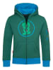 Trollkids Sweatjacke "Sortland" in Grün/ Blau