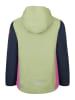 Trollkids Functionele jas "Telemark" groen/donkerblauw/lichtroze
