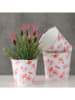 Boltze 3-delige set: decoratieve emmers "Rosella" wit/lichtroze