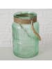 Boltze Windlicht ''Sunio'' turquoise - (H)21 x Ø 15 cm