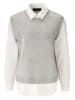 Aniston Pullover in Grau/ Weiß