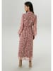 Aniston Kleid in Beige/ Rot