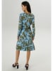 Aniston Kleid in Blau/ Oliv