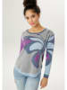 Aniston Pullover in Grau/ Lila/ Blau