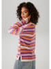 Aniston Pullover in Lila/ Orange/ Weiß