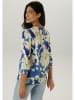 Aniston Bluse in Blau/ Creme