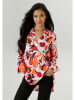Aniston Bluse in Orange/ Weiß