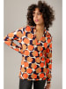 Aniston Bluse in Hellbraun/ Orange/ Schwarz
