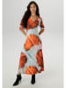 Aniston Kleid in Orange/ Hellblau